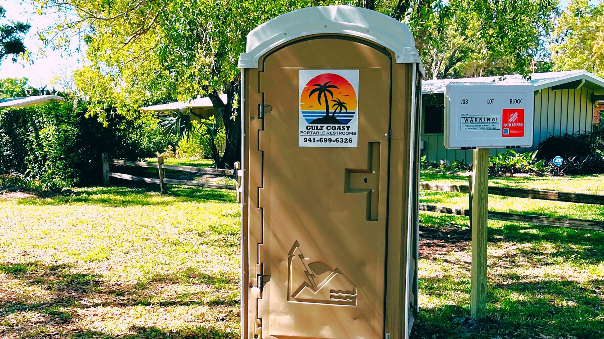 portable toilet at a construction site in Bradenton florida